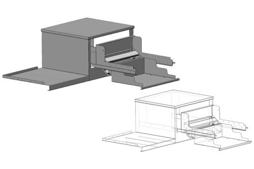 Rock Run Industries Outside Kitchen That Allows Griddle Tray To Drop Down